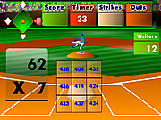Флеш игра онлайн Бьющего до Бейсбол (умножение) / Batter's Up Baseball (Multiplication)